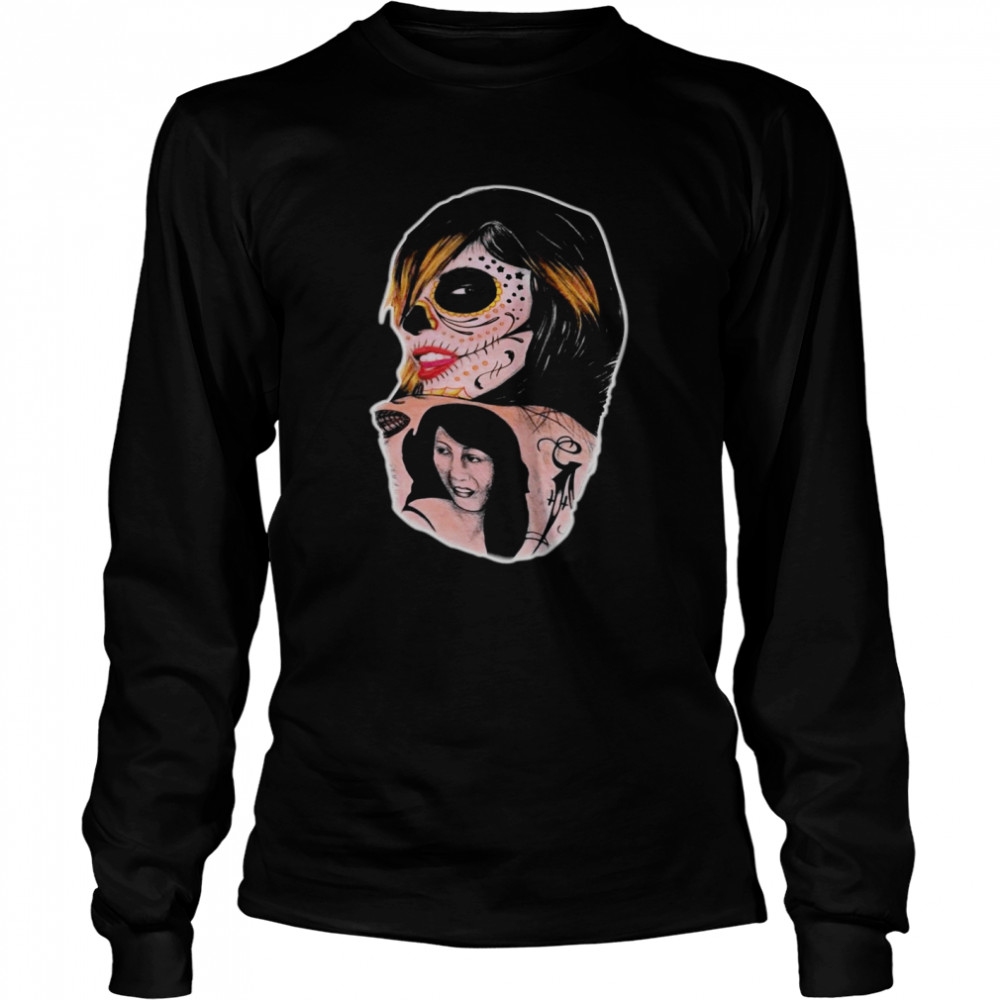 Sugar Skull Girl Kat Von D Day Of The Dead  Long Sleeved T-shirt