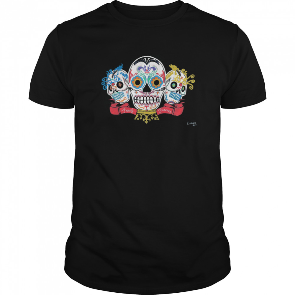 Sugar Skulls 3 Brothers Family Forever Day Of The Dead shirt