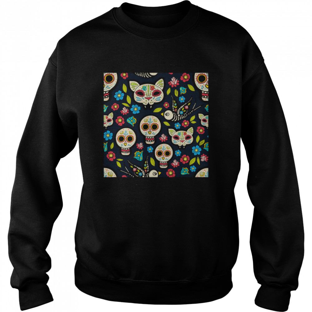 Sugar Skulls Day Of The Dead Dia De Muertos  Unisex Sweatshirt