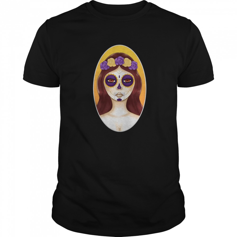 Sugar Skulls Girl Day Of Dead Dia De Muertos shirt