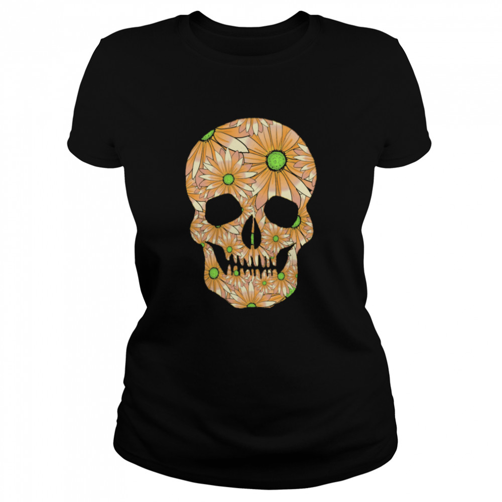 Summer Peach Skull Day Of The Dead  Classic Women's T-shirt