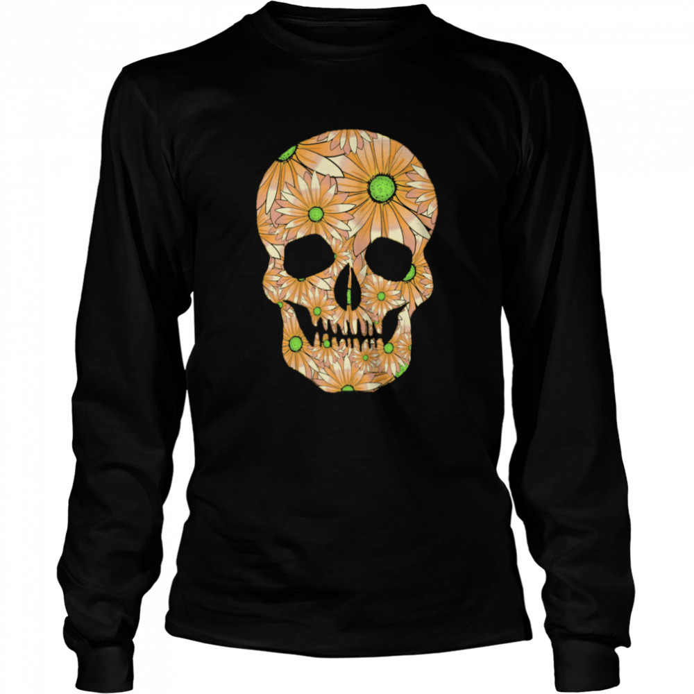 Summer Peach Skull Day Of The Dead  Long Sleeved T-shirt