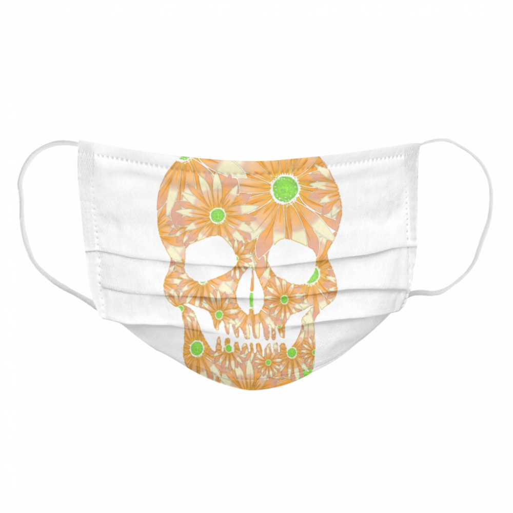 Summer Peach Skull Day Of The Dead  Cloth Face Mask