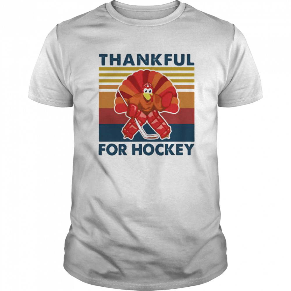 Thankful for hockey vintage retro shirt