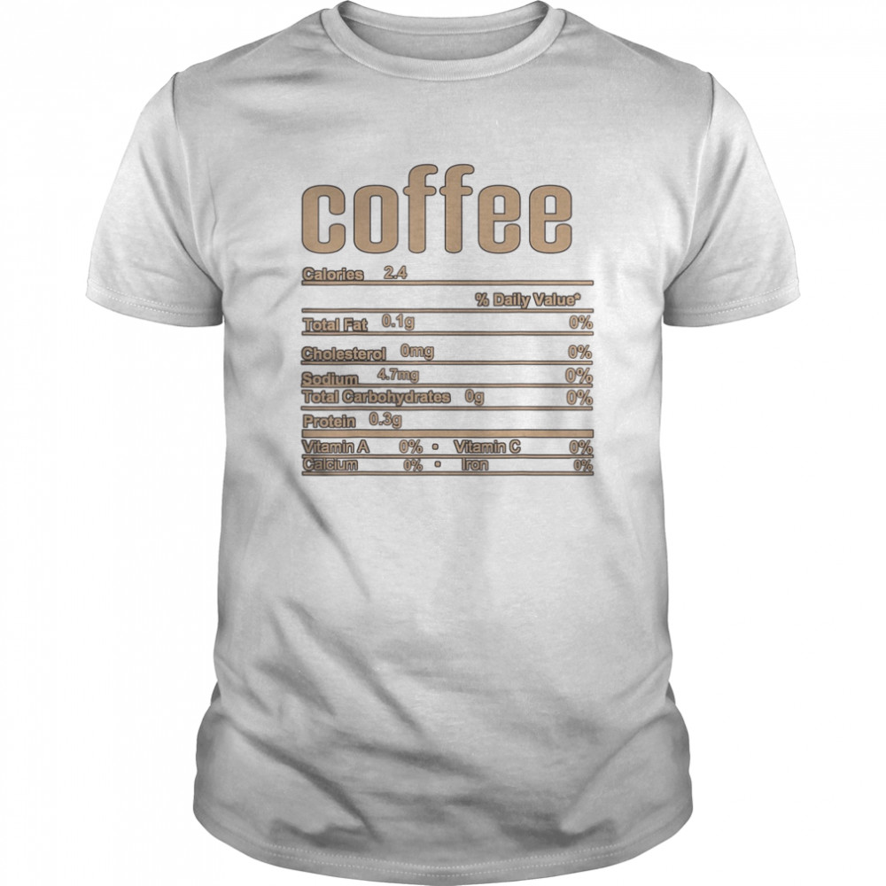 Thanksgiving Christmas Coffee Nutrition Fact shirt