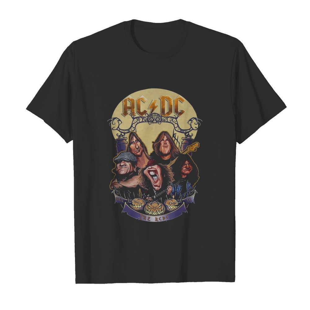 The Ac Dc Rock Band Comic Halloween Moon shirt