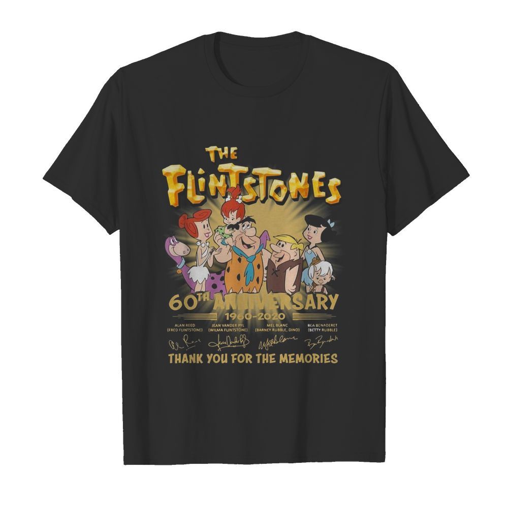 The Flintstones 60th Anniversary 1960 2020 Thank You For The Memories Signatures shirt