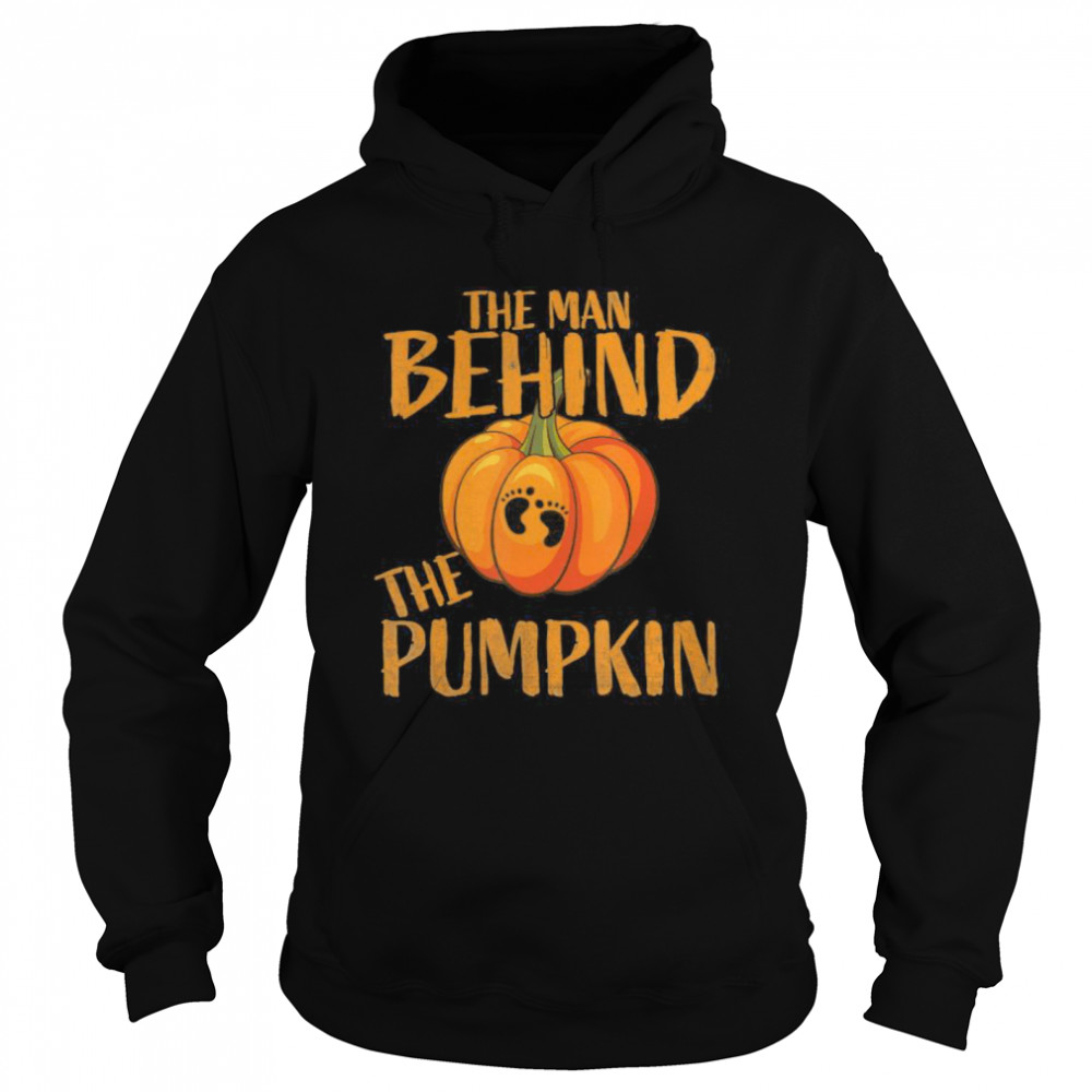 The Man Behind The Pumpkin Halloween Pregnancy Gift  Unisex Hoodie