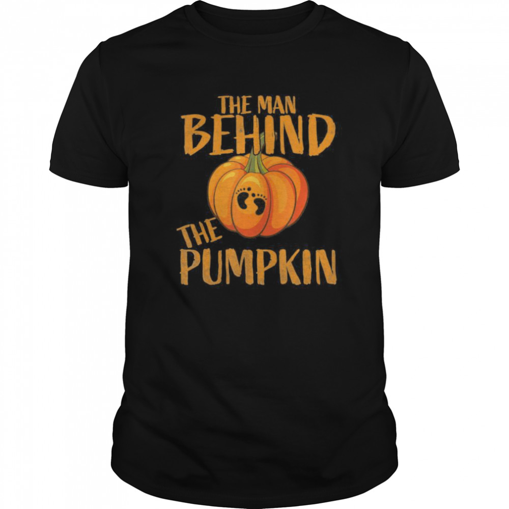 The Man Behind The Pumpkin Halloween Pregnancy Gift  Classic Men's T-shirt