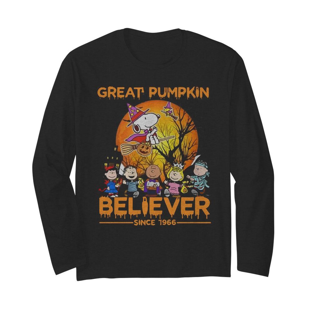 The Peanuts Snoopy Great Pumpkin Believer Since 1966 Halloween  Long Sleeved T-shirt 