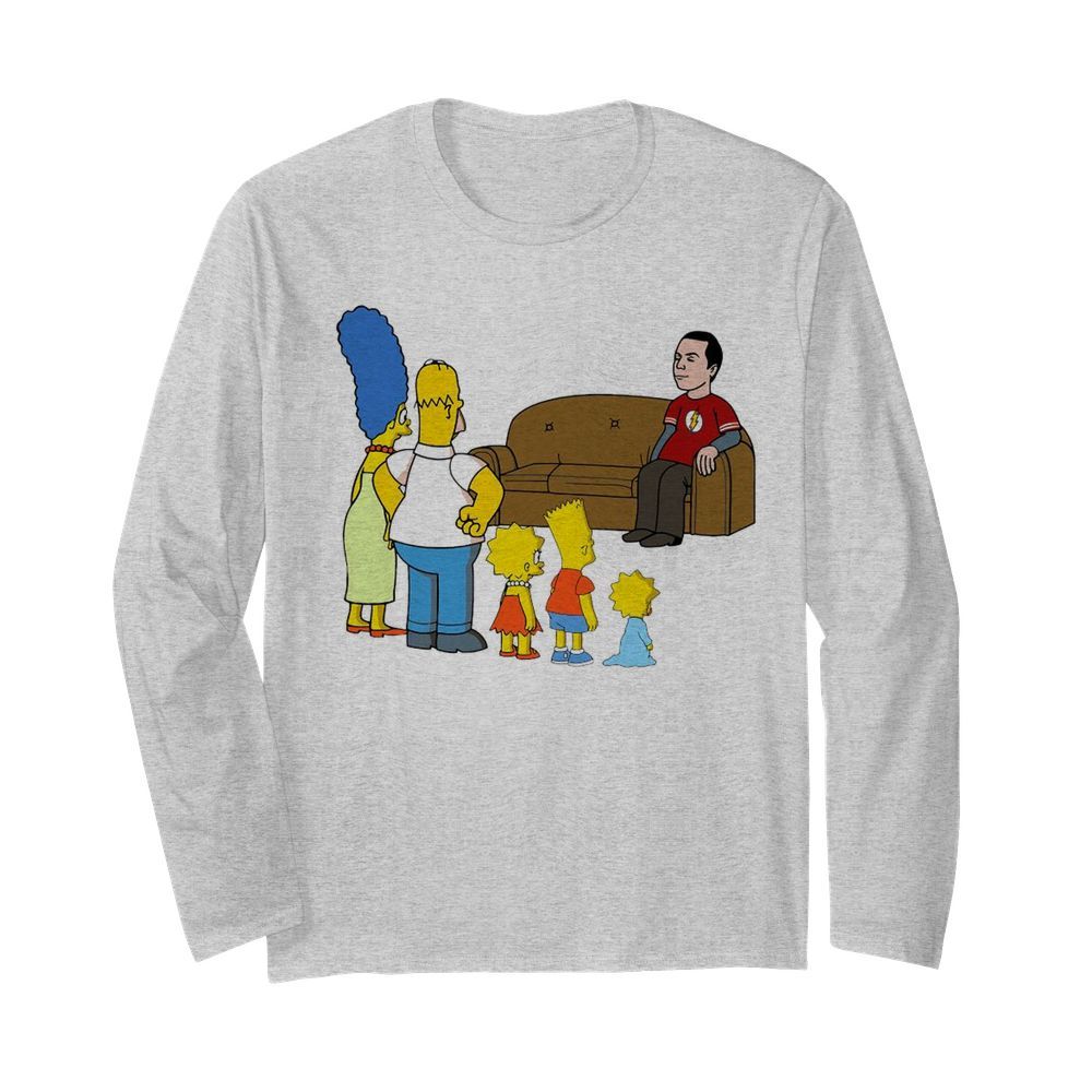 The Simpsons Family And Bazinga  Long Sleeved T-shirt 