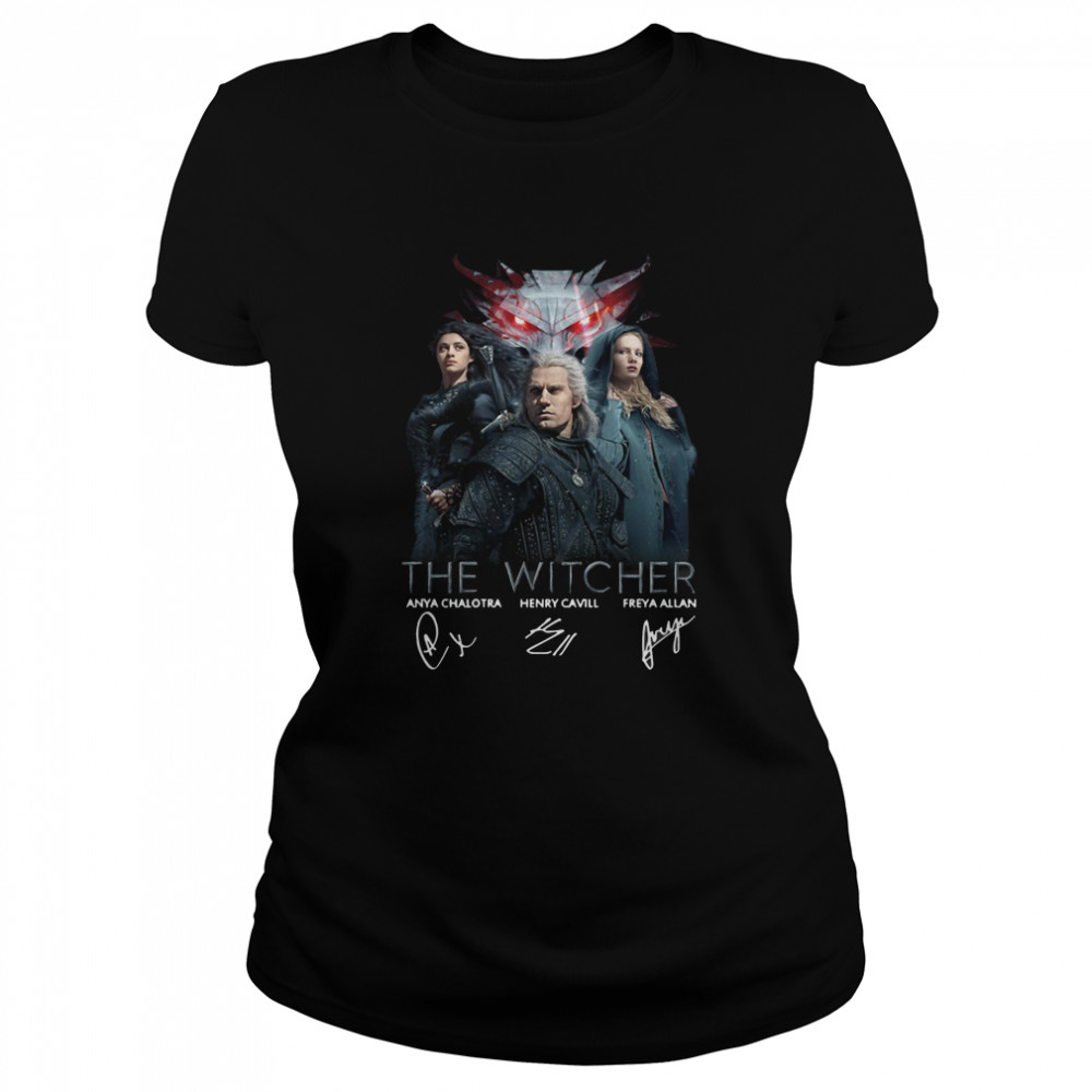 The Witcher Anya Chalotra Henry Cavill Freya Allan Signature  Classic Women's T-shirt