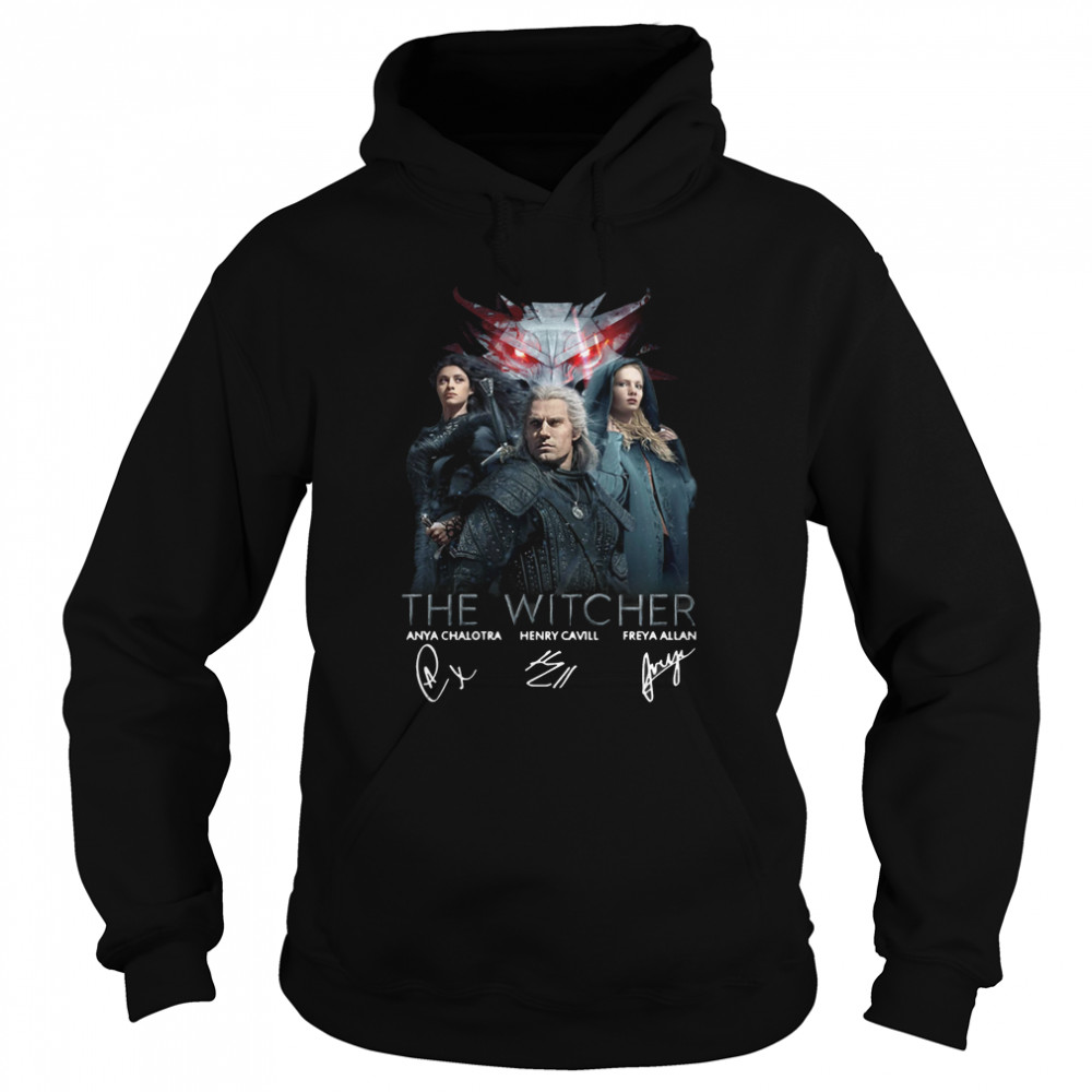 The Witcher Anya Chalotra Henry Cavill Freya Allan Signature  Unisex Hoodie