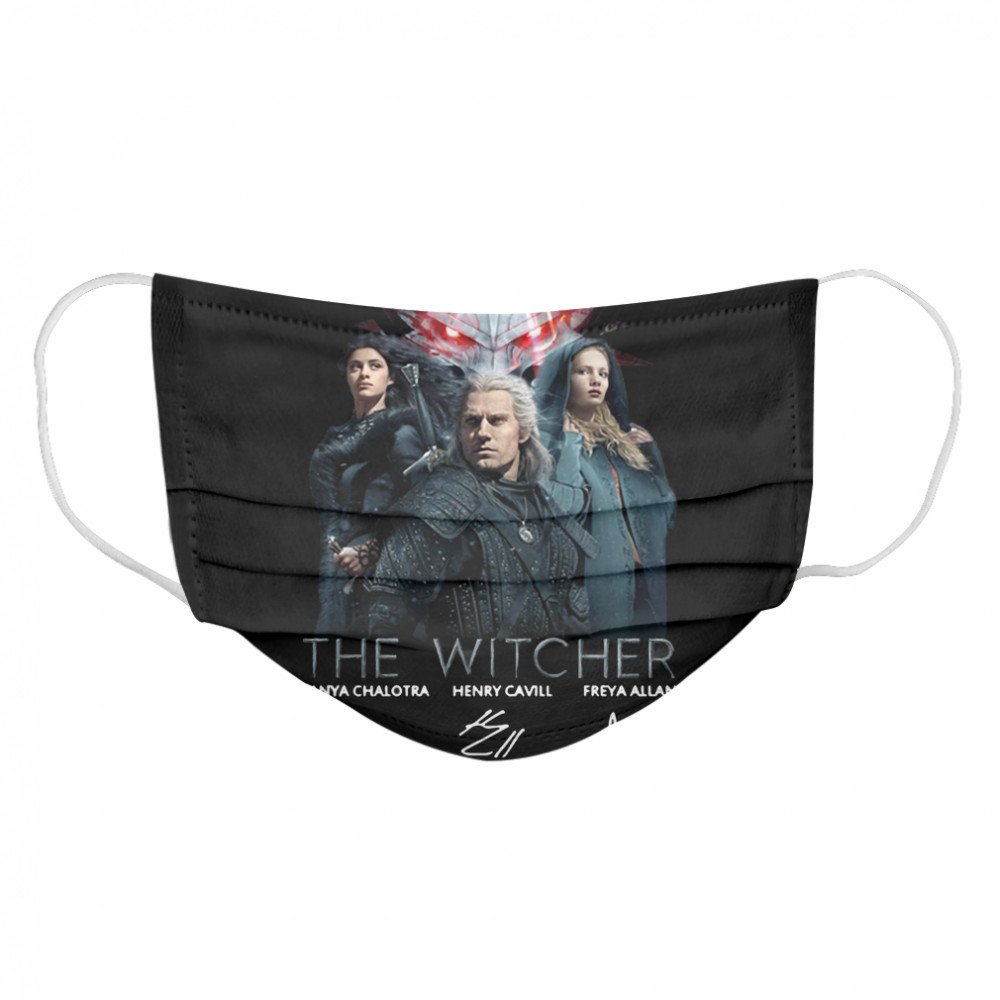 The Witcher Anya Chalotra Henry Cavill Freya Allan Signature  Cloth Face Mask