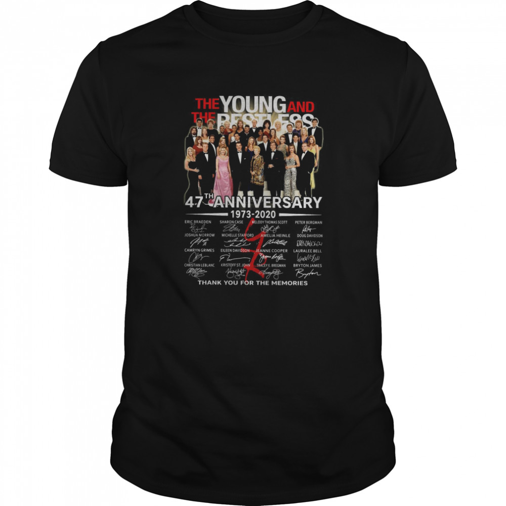 The Young and The Restless 47th Anniversary 1973 2020 Thank You For The Memories Signature shirt