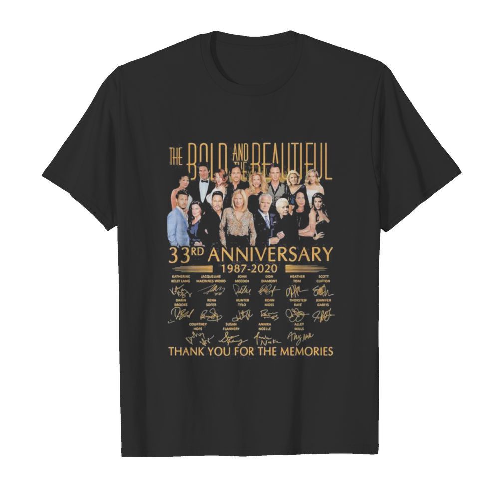 The bold and the beautiful 33rd anniversary 1987 2020 thank for the memories signatures shirt