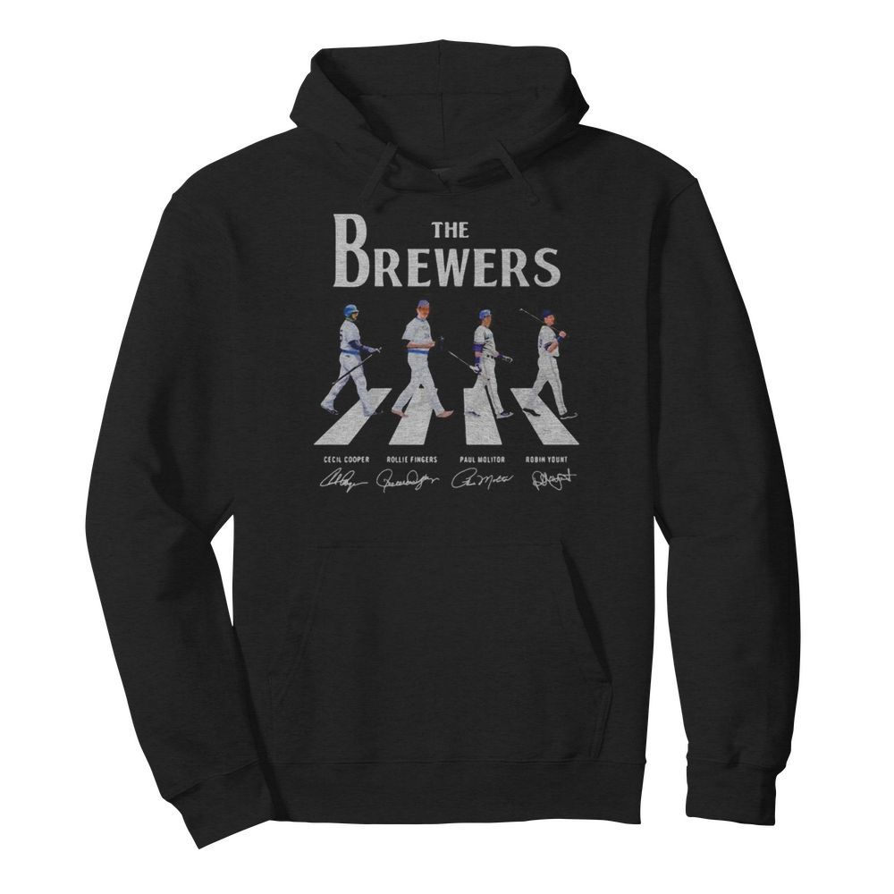 The brewers baseball crossing the line signatures  Unisex Hoodie