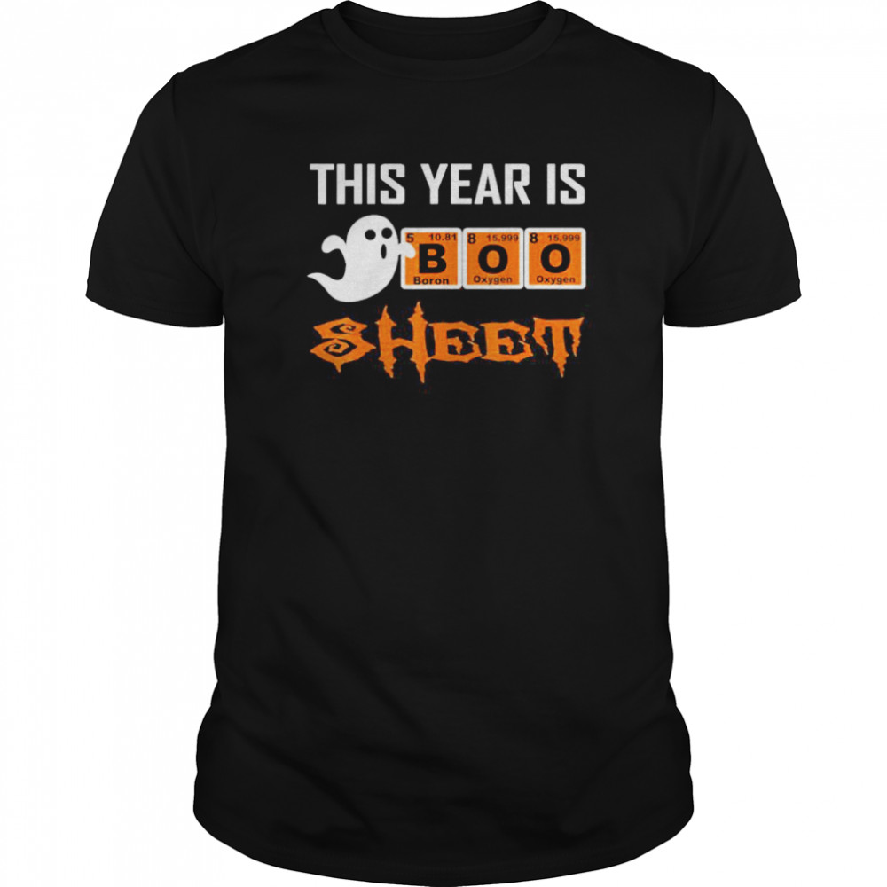 This Year Is Boo Sheet Boo Ghost Halloween Periodic table shirt