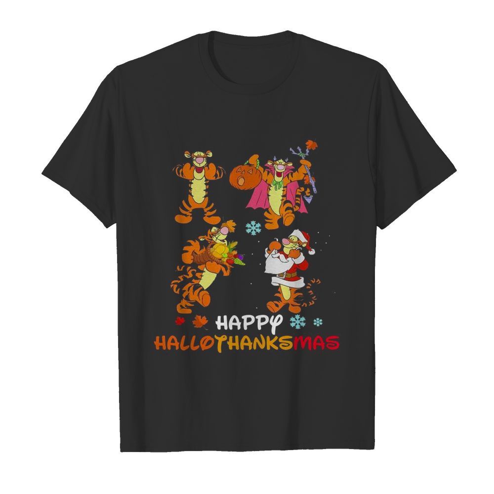 Tigger Disney Halloween And Merry Christmas Happy Hallothanksmas shirt