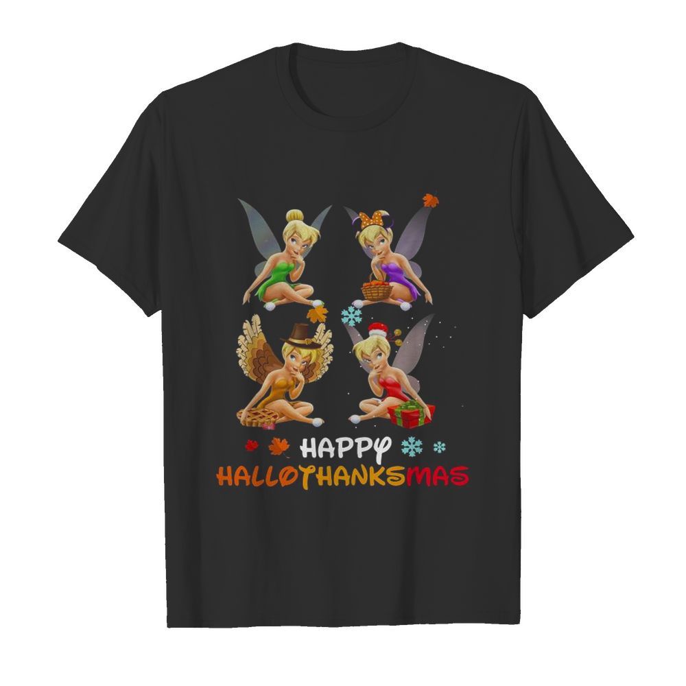 Tinkerbell Disney Halloween And Merry Christmas Happy Hallothanksmas  Classic Men's T-shirt