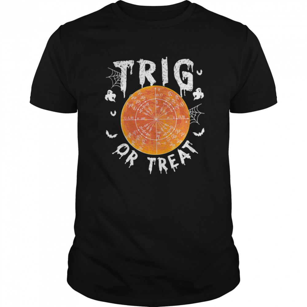 Trig or Treat Ghost Moon Maths Halloween shirt