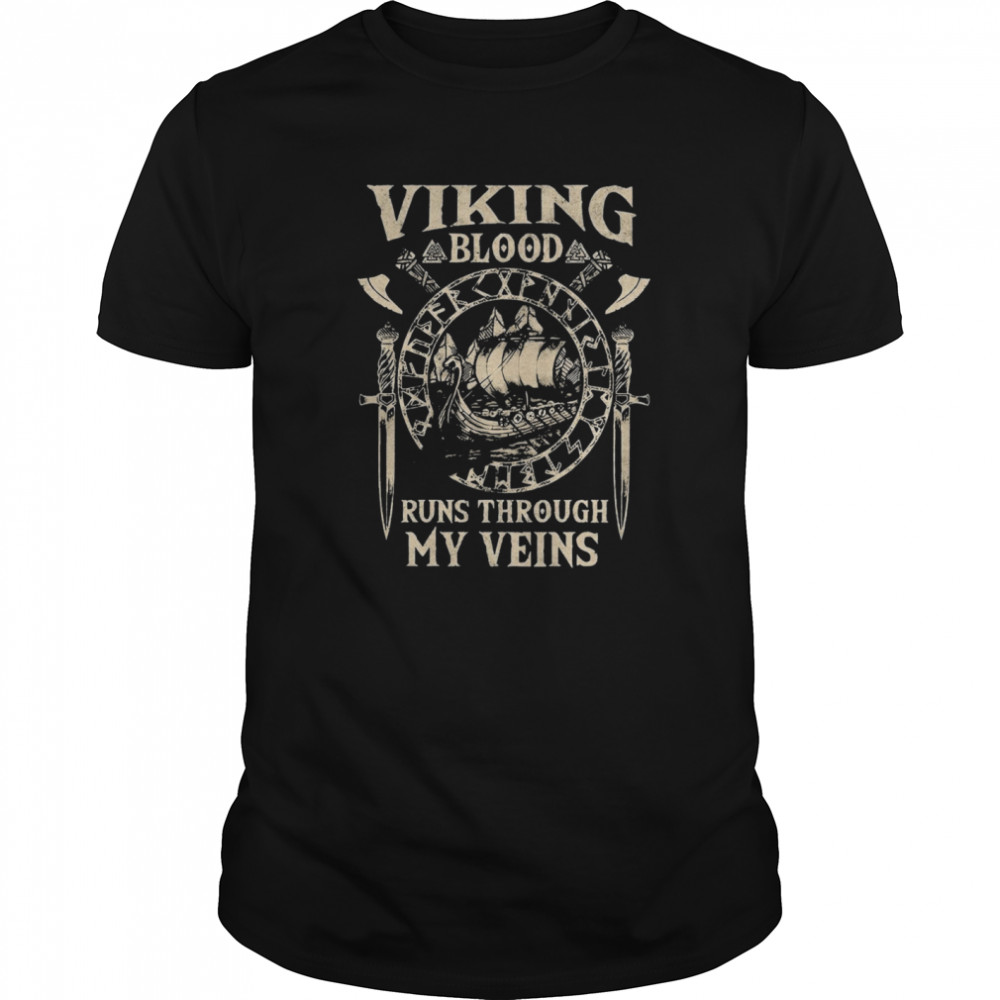 Valknut Viking Blood Runs Through My Veins shirt