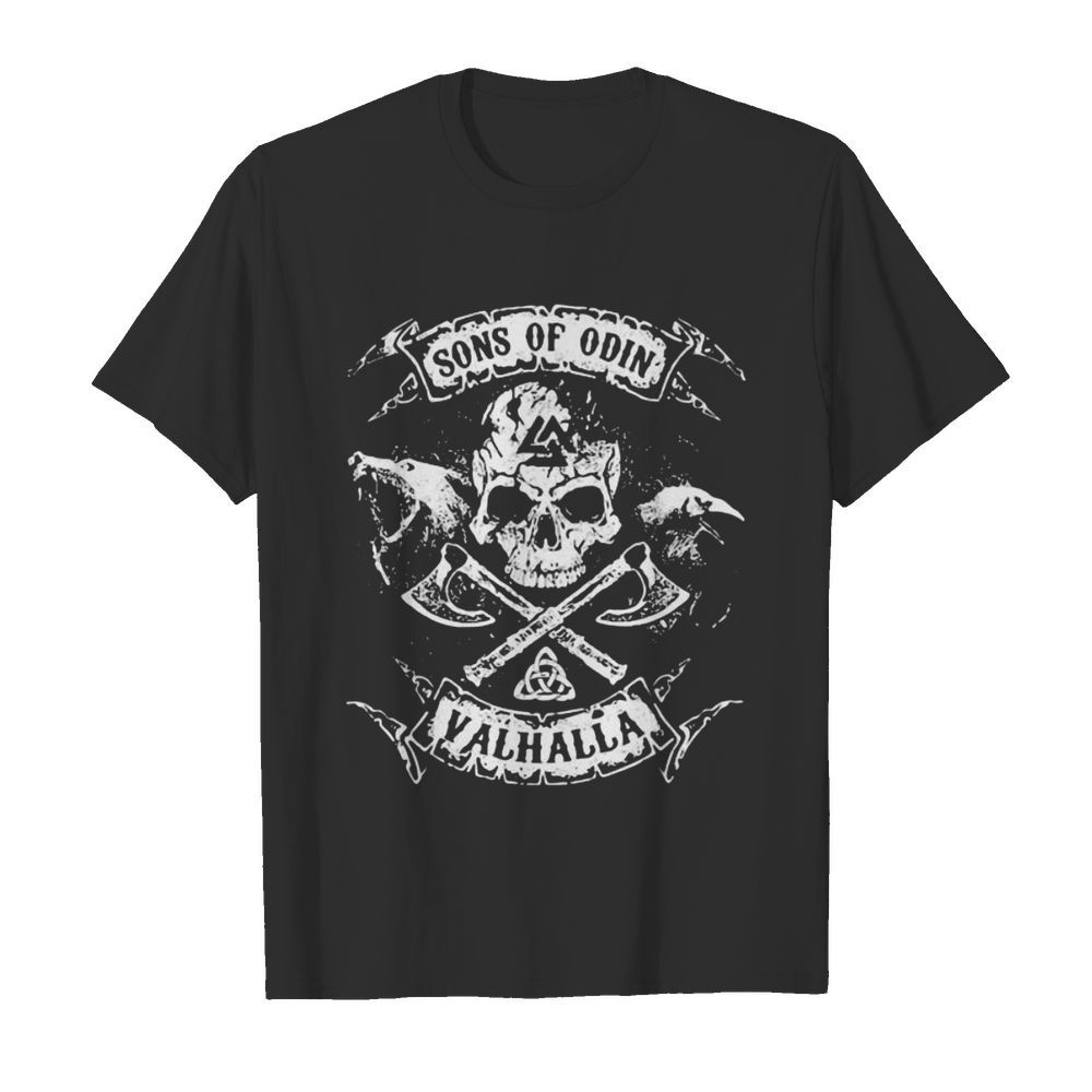 Vikings skull sons of odin valhalla shirt