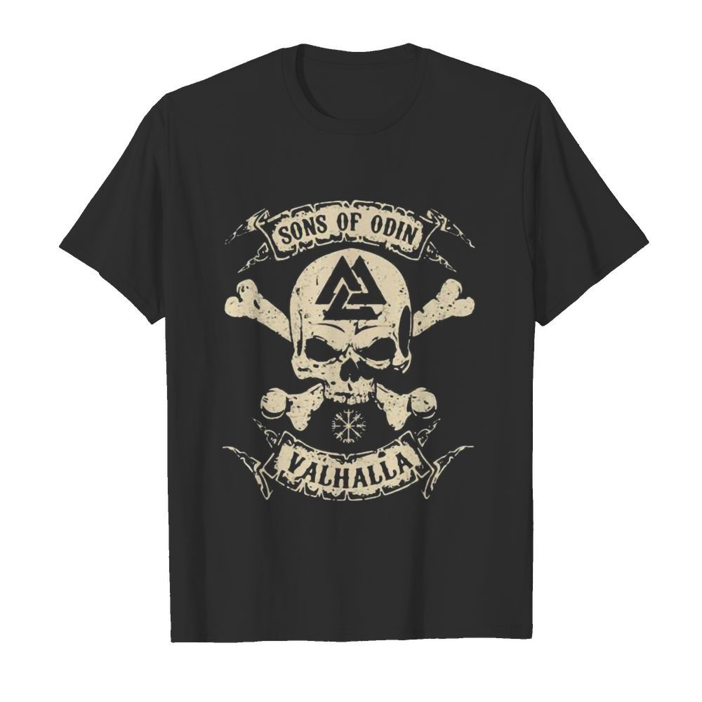 Vikings skull sons of odin valhalla vintage shirt