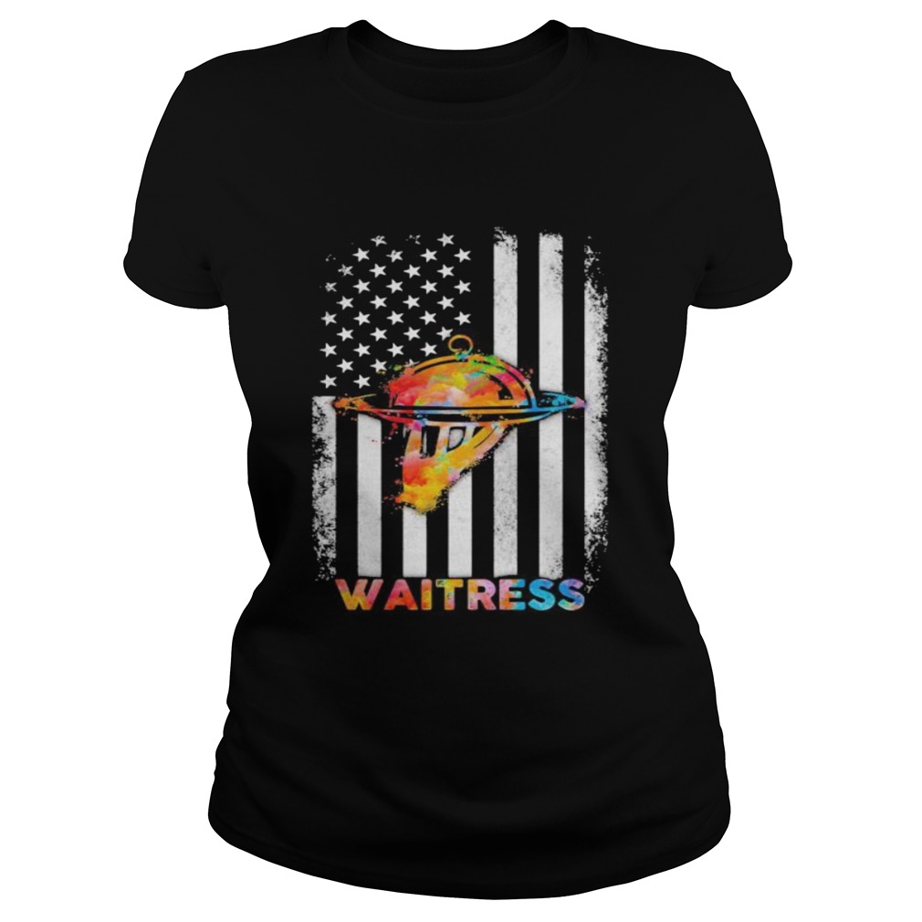 Waitress American Flag Independence Day  Classic Ladies