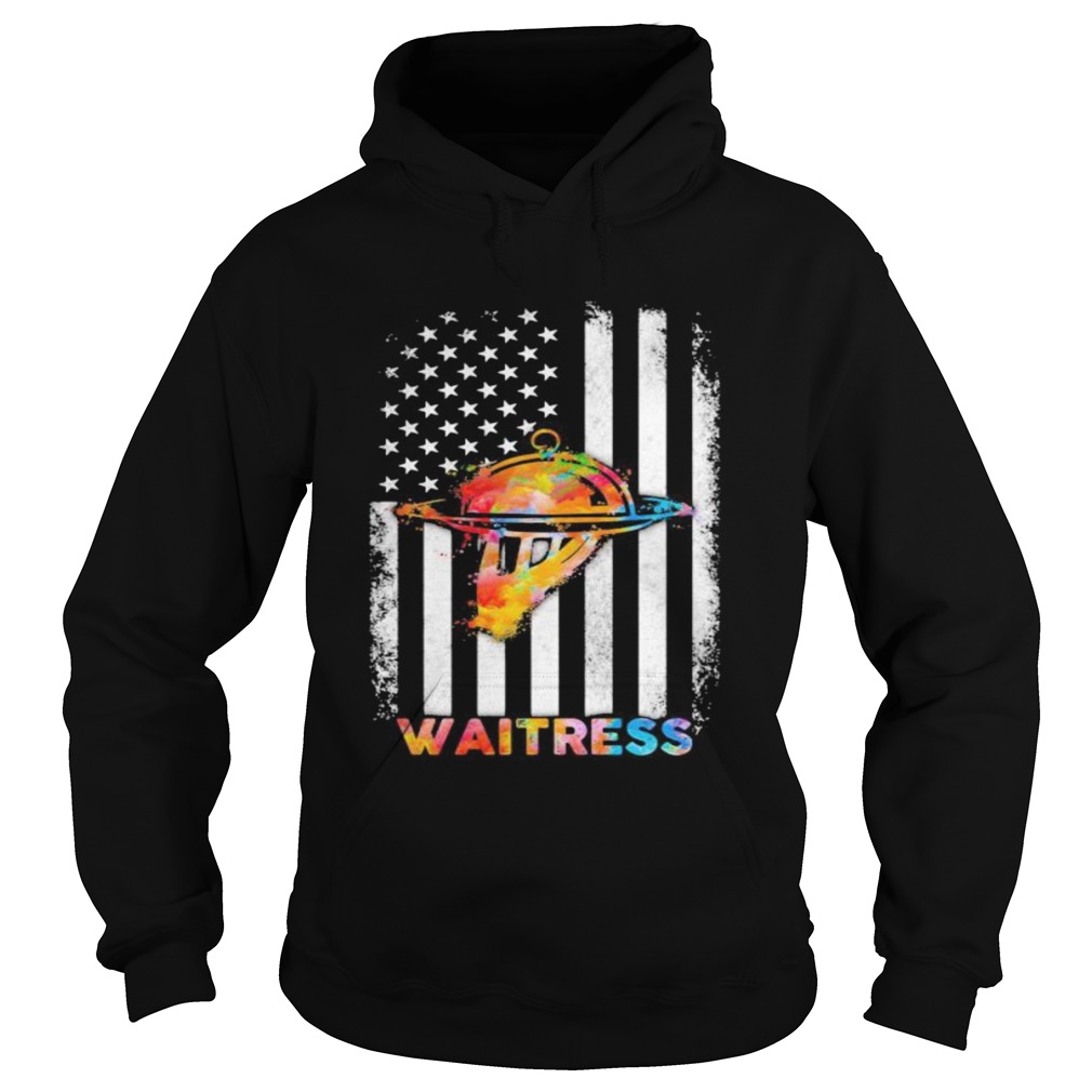 Waitress American Flag Independence Day  Hoodie