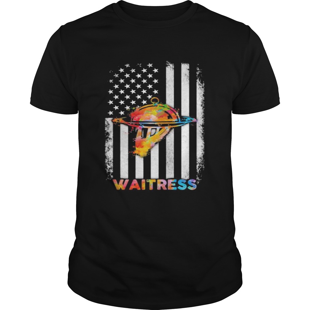 Waitress American Flag Independence Day  Unisex