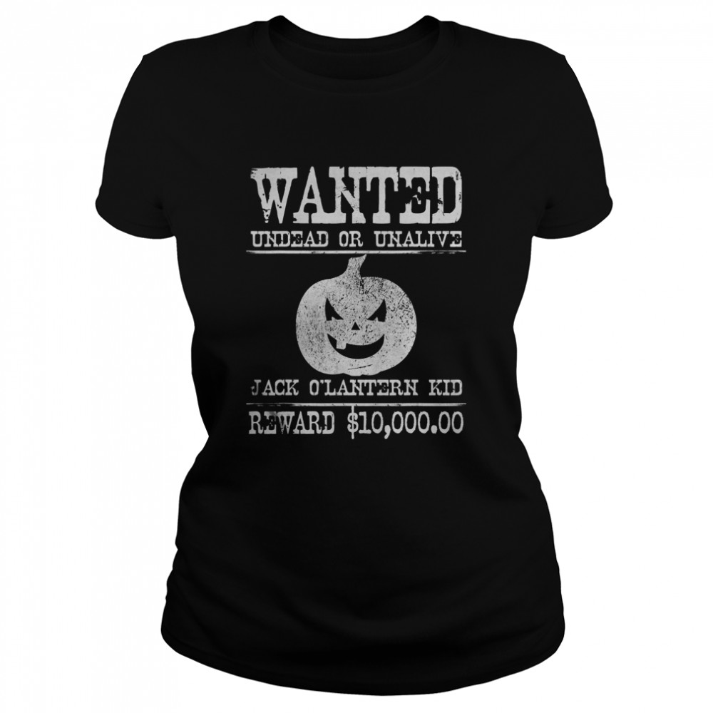 Wanted Halloween Jack O’Lantern Pumpkin Western Poster  Classic Women's T-shirt