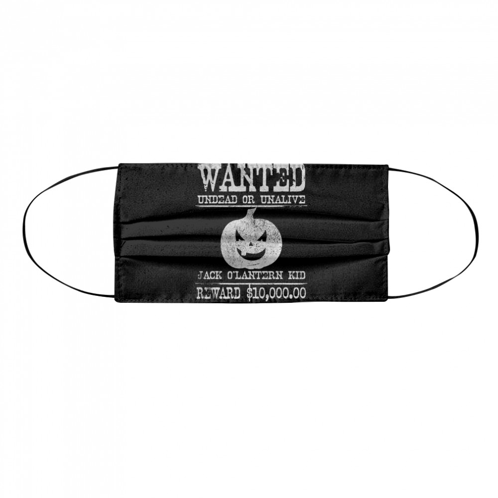 Wanted Halloween Jack O’Lantern Pumpkin Western Poster  Cloth Face Mask