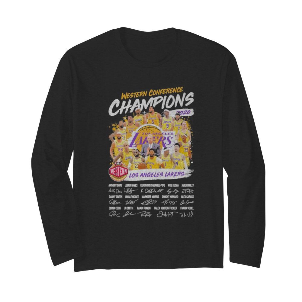 Western conference champions los angeles lakers signatures  Long Sleeved T-shirt 