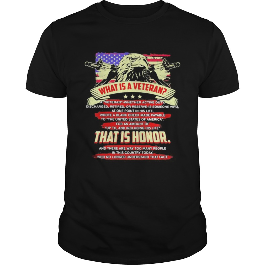 What is a veteran that is honor american flag eagle shirt