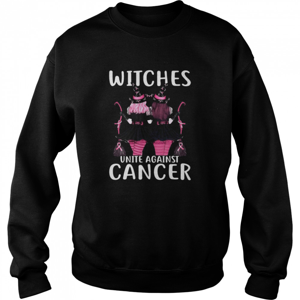 Witches United Against Cancer Wear Pink Halloween  Unisex Sweatshirt