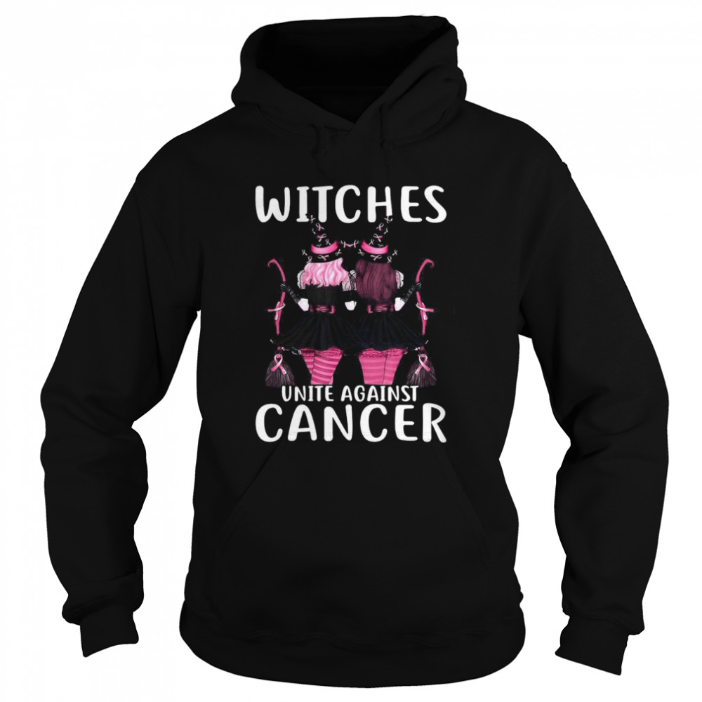 Witches United Against Cancer Wear Pink Halloween  Unisex Hoodie