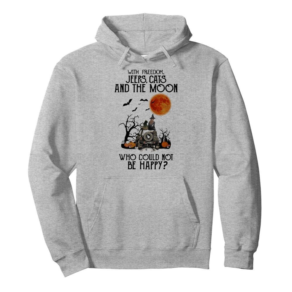 With freedom cats and the moon who could not be happy halloween  Unisex Hoodie