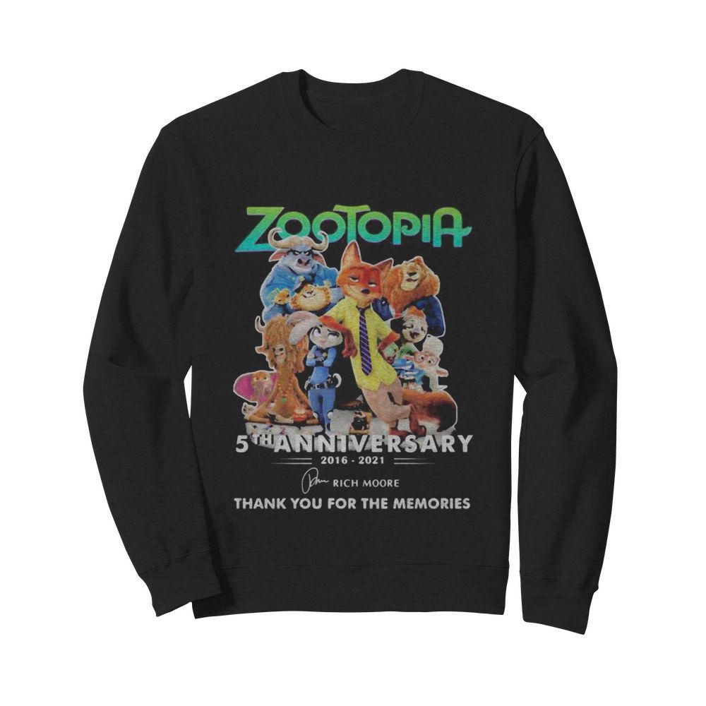 Zootopia 5th anniversary 2016 2020 thank for the memories signatures  Unisex Sweatshirt