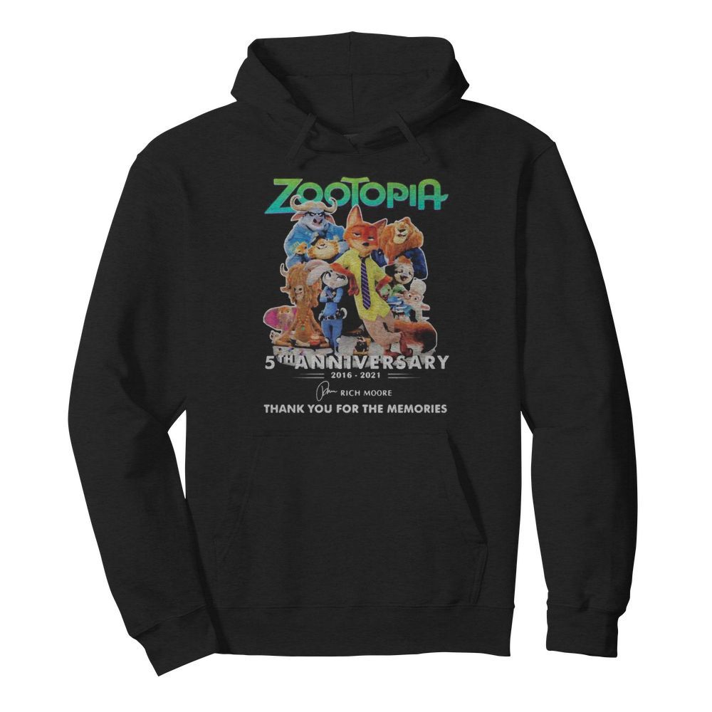 Zootopia 5th anniversary 2016 2020 thank for the memories signatures  Unisex Hoodie