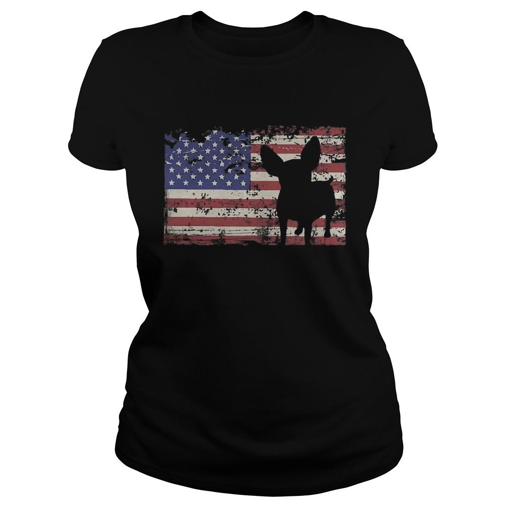 independence day chihuahua flag american  Classic Ladies