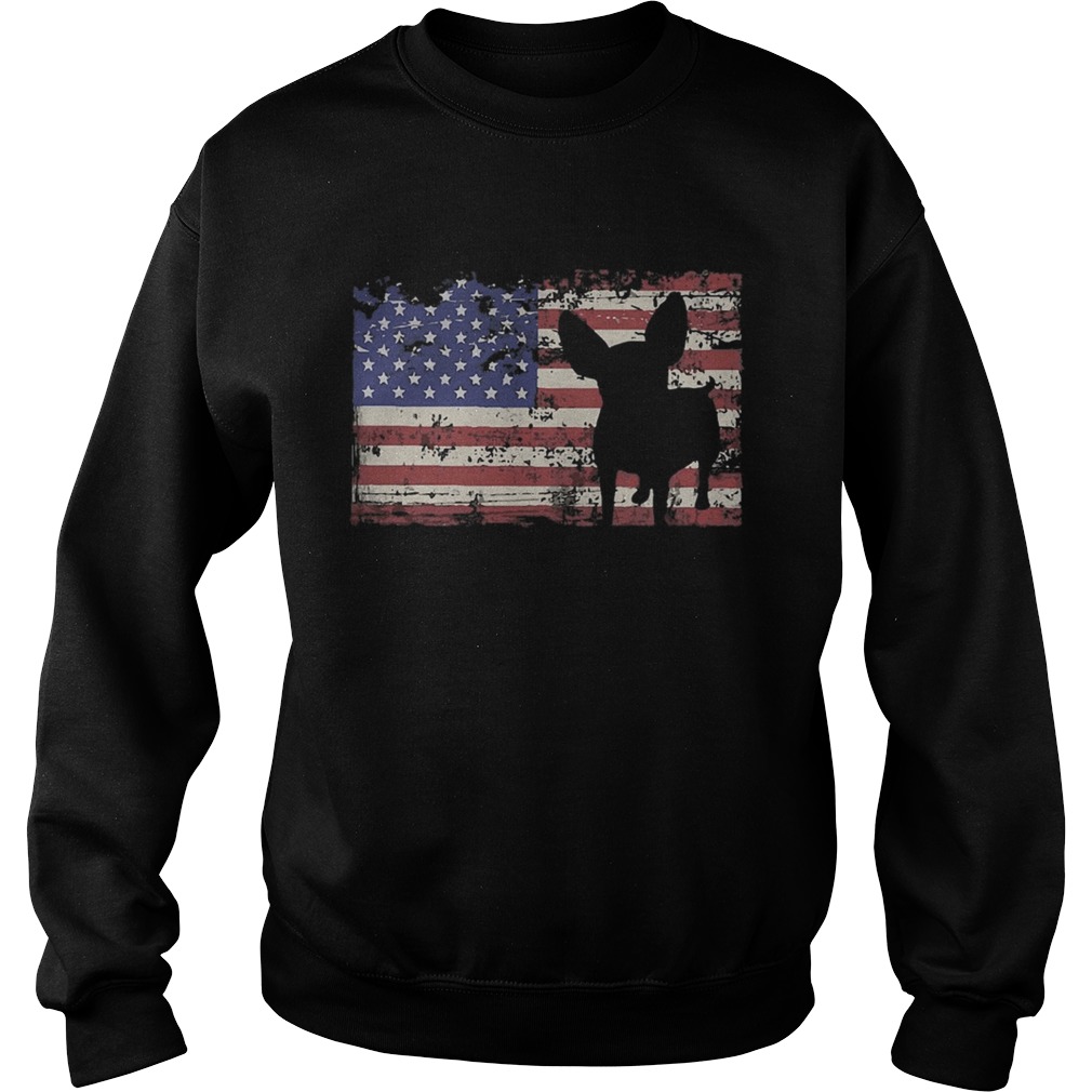 independence day chihuahua flag american  Sweatshirt