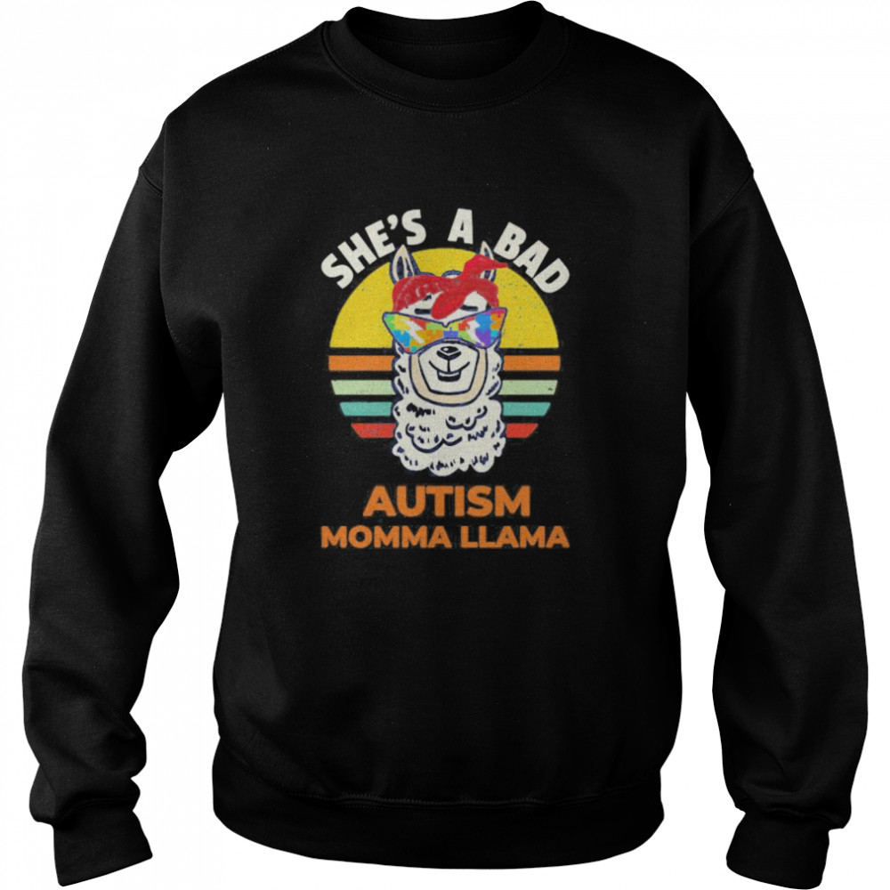 llama she’s a bad glass vintage retro  Unisex Sweatshirt