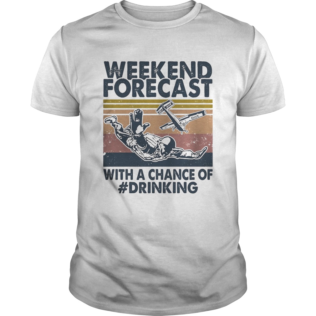 weekend forecast with a chance of drinking man vintage shirt