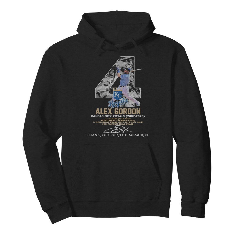 4 Alex Gordon Kansas City Royals 2007-2020 Thank You For The Memories  Unisex Hoodie