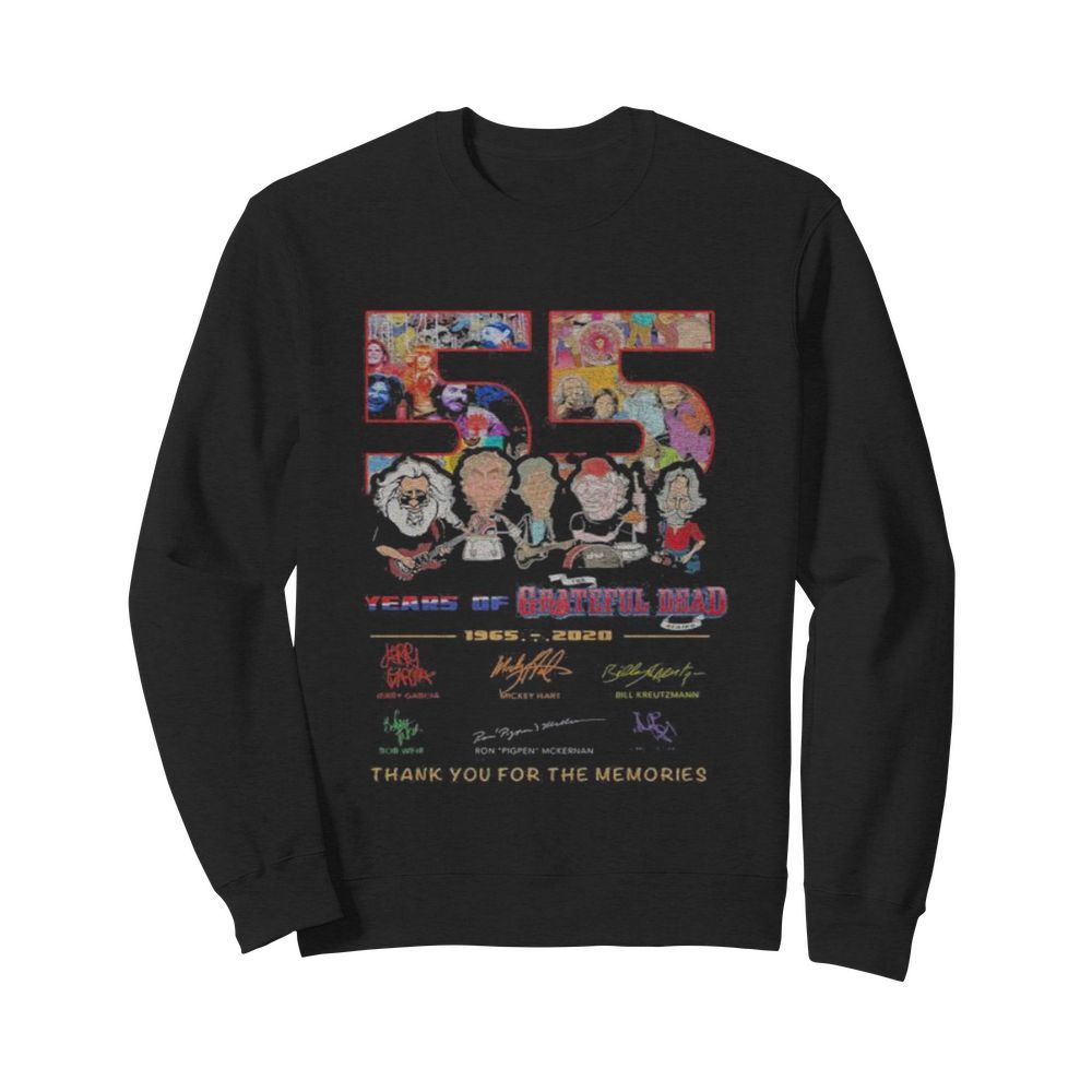 55 years of 1965 2020 grateful dead thank for the memories signatures  Unisex Sweatshirt