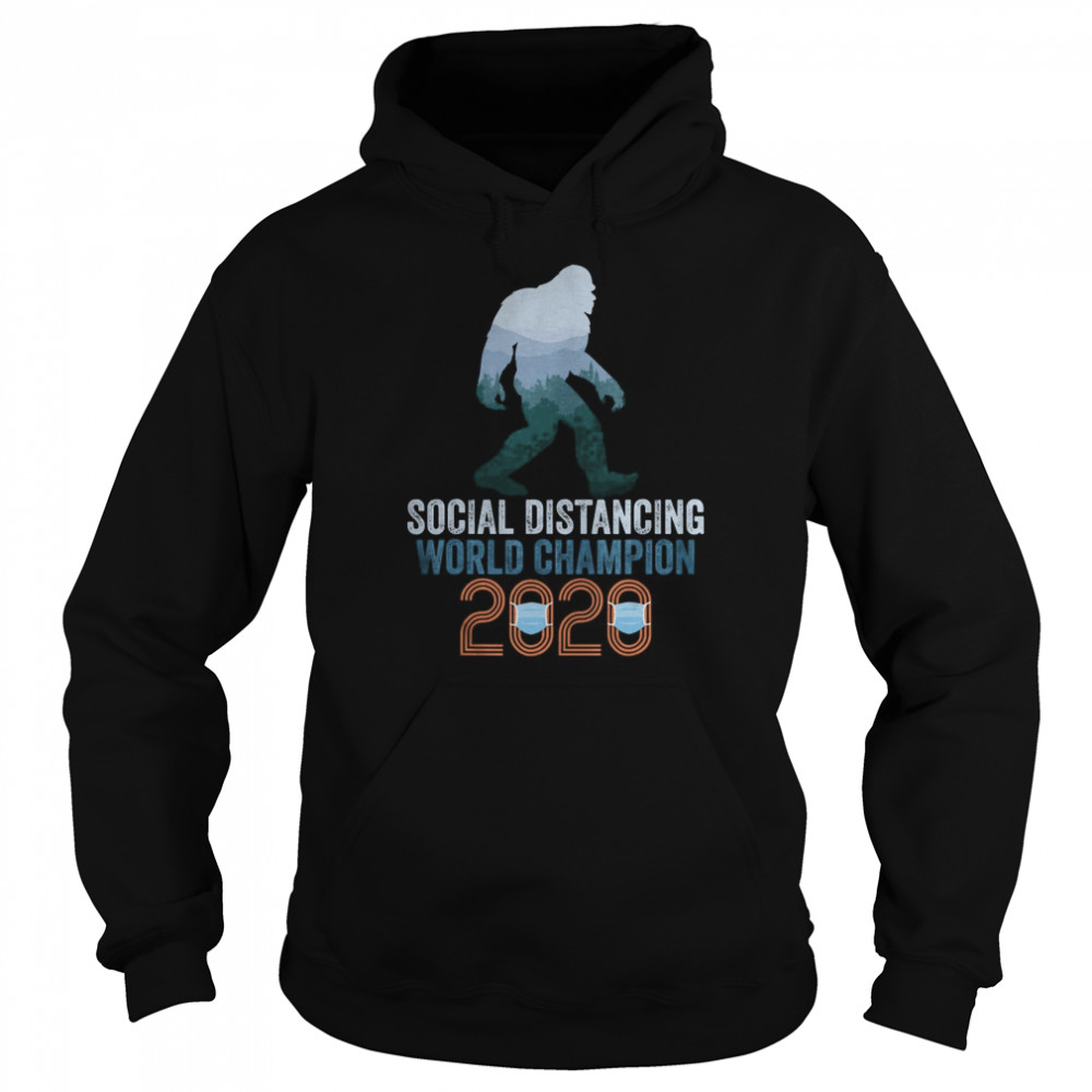 Bigfoot Social Distancing World Champion Funny Sasquatch  Unisex Hoodie