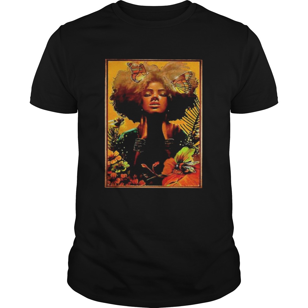 Black Woman With Butterfly Art shirt