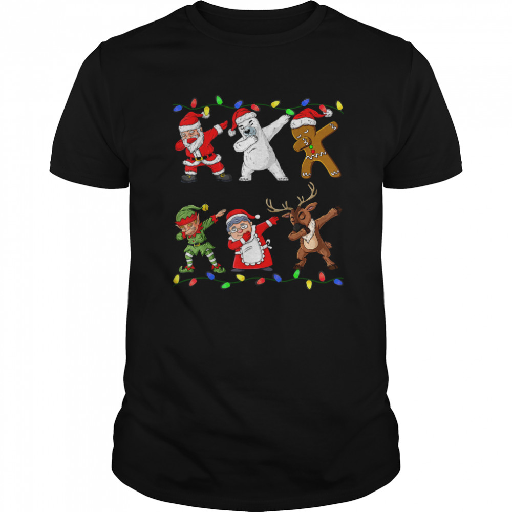 Christmas Dabbing Santa Elf And Friends Boys Dab Xmas shirt