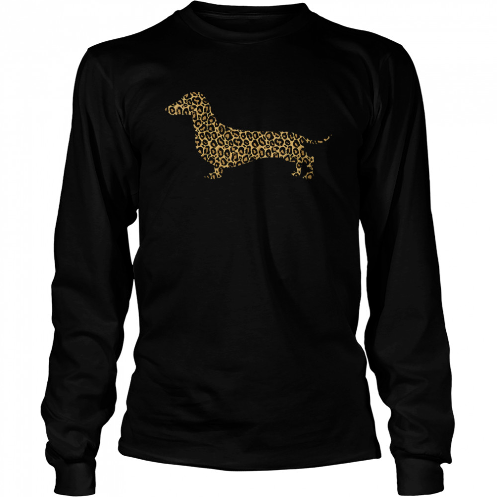 Dachshund Leopard Print Sausage Dog Animal  Long Sleeved T-shirt